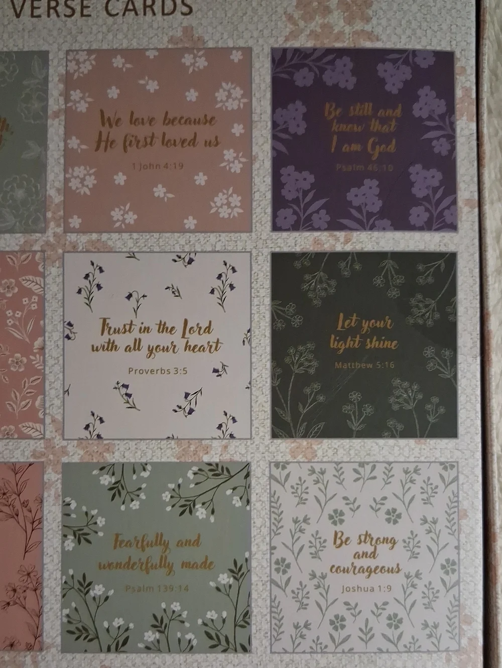 Divine Words Framed 12 Bible Verse Cards 8Card Set - Pink